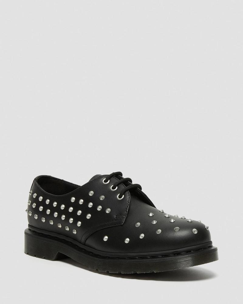 Dr Martens 1461 Stud Wanama Leren Oxford Schoenen Dames Zwart | NL 420OKI